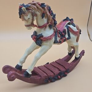 Large Scale Decorative Rocking Horse Figurine Ceramic